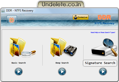 NTFS Partition Files Recovery Software Screenshot
